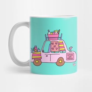 Pink vintage car Mug